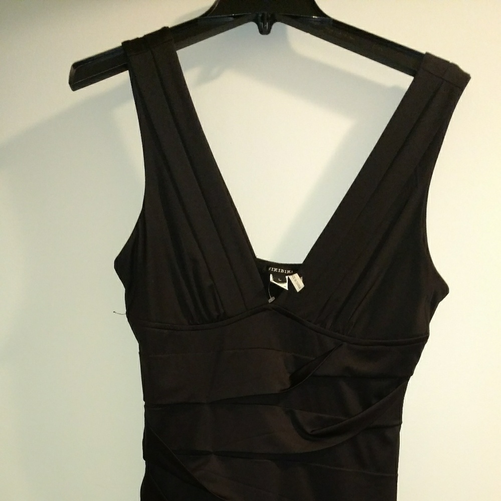 Niki Biki black rouche short dress